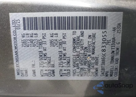 2025 Nissan Rogue Sv Intelligent Awd z USA, uszkodzony, nr VIN 5N1BT3BB6SC833055